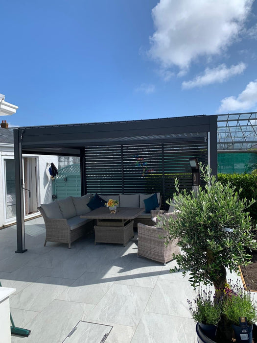 Nova Titan Aluminium Pergola 4x3m  Free Standing Graphite Grey