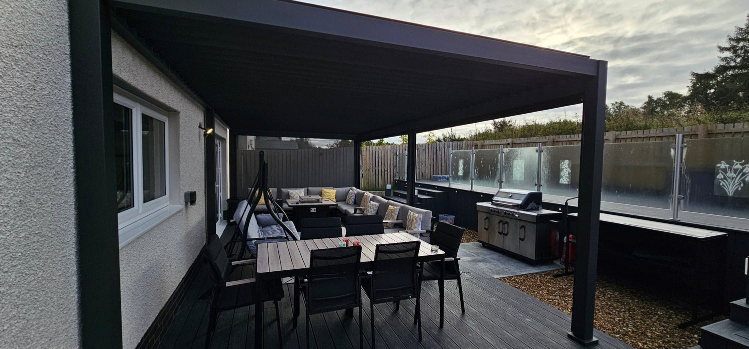 Nova Titan Aluminium Pergola Free Standing Anthracite Grey
