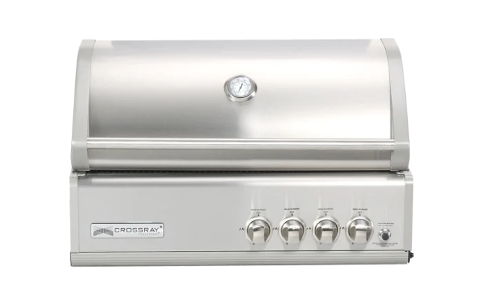 CROSSRAY 4 Burner Gas BBQ Built In BBQ and Single Fridge - TCS4FL + FRIDGE-SGL