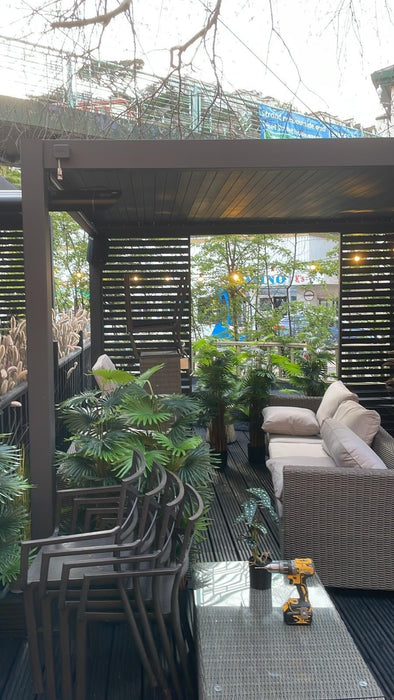 Nova Titan Aluminium Pergola 4x3m  Free Standing Graphite Grey