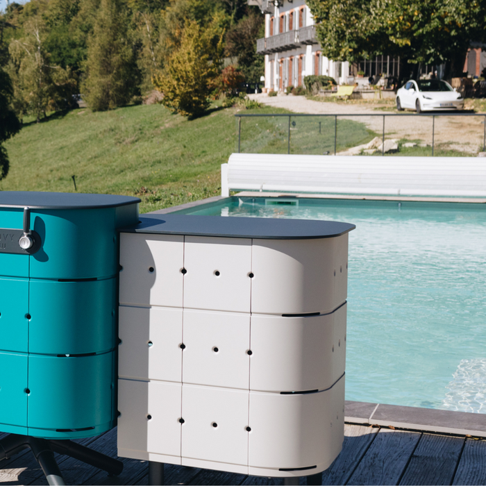 ALUVY JEAN Basalt Outdoor Storage Cabinet - Right - Champagne