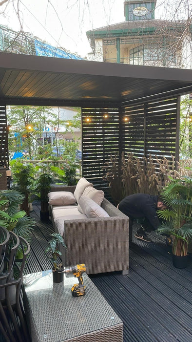 Nova Titan Aluminium Pergola 4x3m  Free Standing Graphite Grey