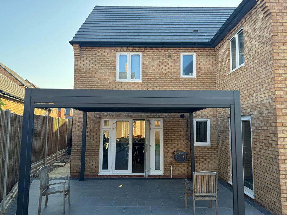 Nova Titan Aluminium Pergola 4x3m  Free Standing Graphite Grey