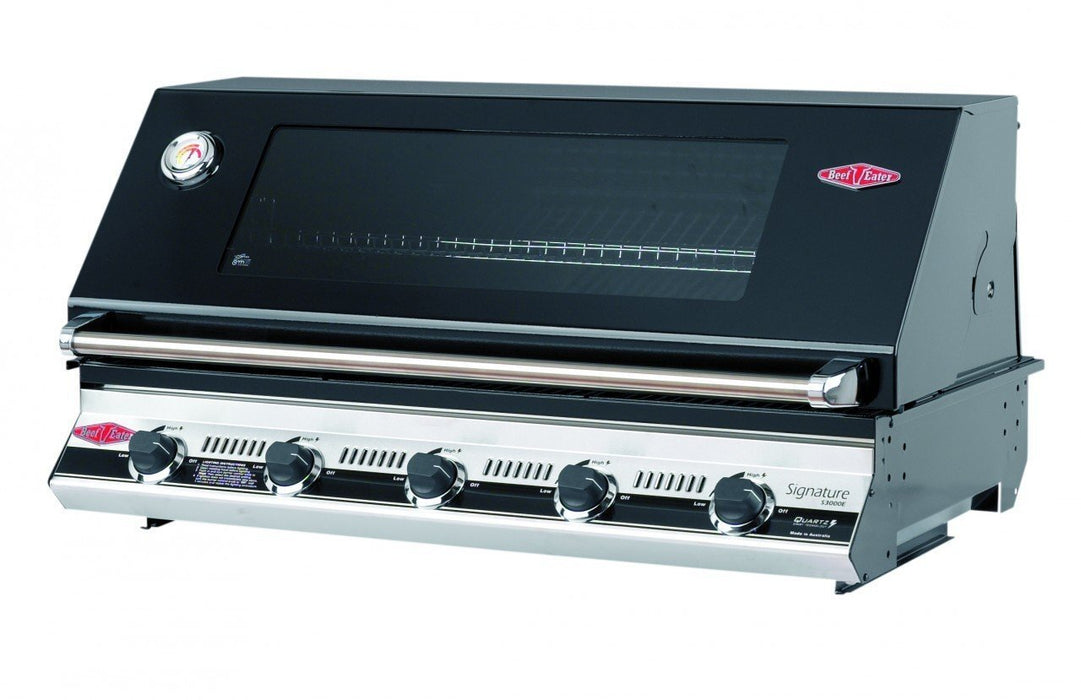 Beefeater Signature 3000E 5 Burner Built-In  BBQ+Single Door Outdoor Fridge-BS28130+BS19952