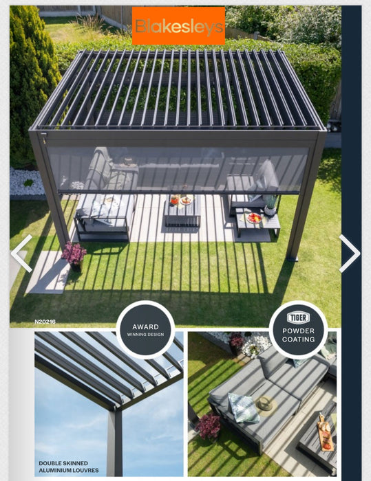 Nova Titan Aluminium Pergola - 5.3x 3m Pergola - Grey