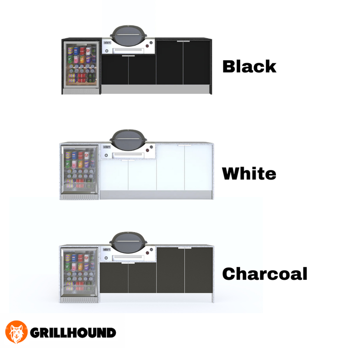 Grillhound Outdoor Kitchen Package to Suit Weber Family Q With Single Fridge - GW244