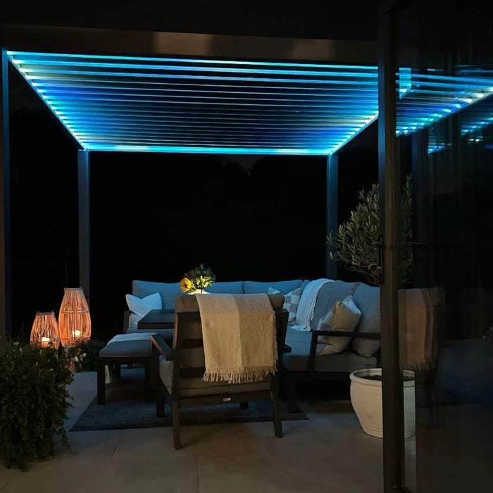Nova Titan Plus LED 4m x 3m Rectangular Motorised Aluminium Pergola Grey