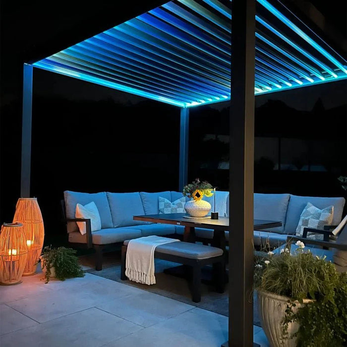 Nova Titan Plus LED 4m x 3m Rectangular Motorised Aluminium Pergola Grey