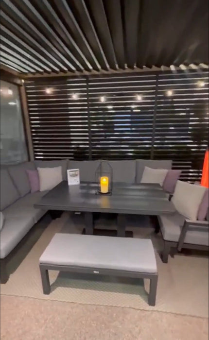 Nova Titan Aluminium Pergola - 4m x 3m Rectangular - Wood Look