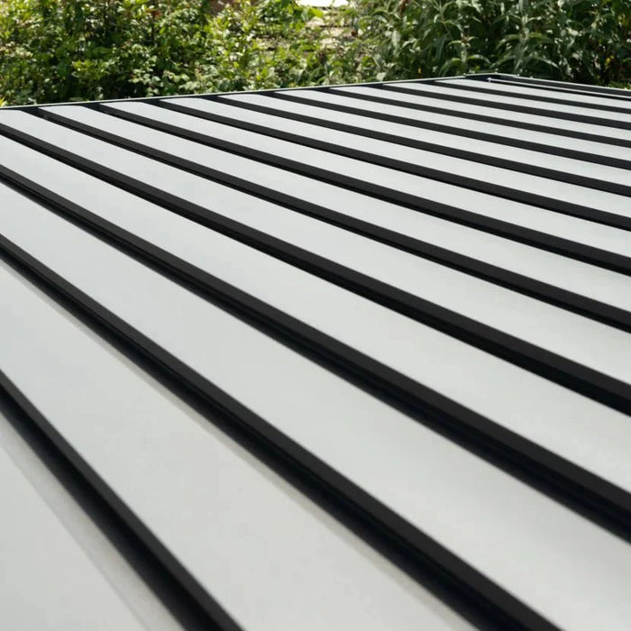 Nova Titan Aluminium Wall Mounted Pergola - 4m x 3m Rectangular - Grey