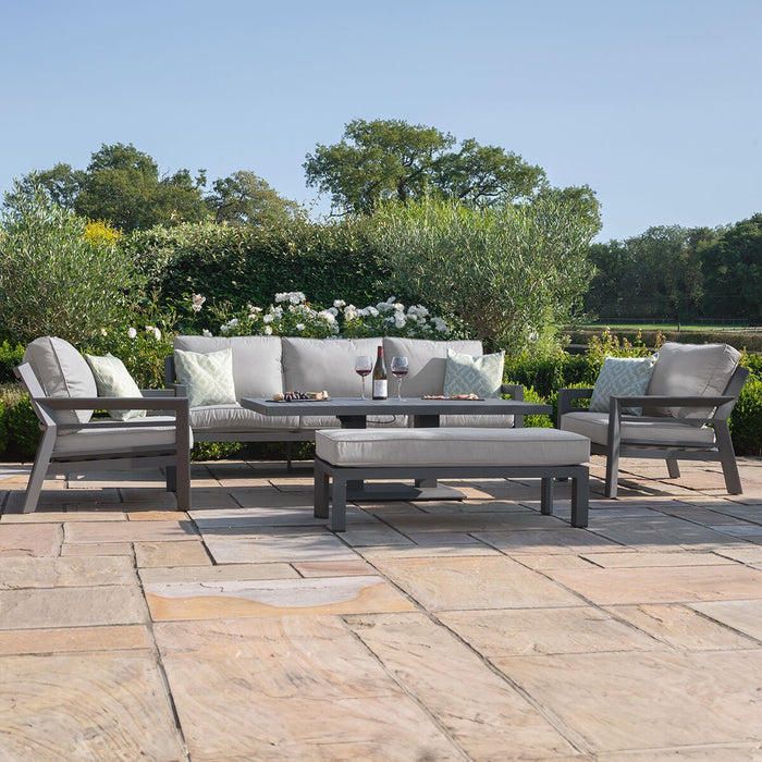 Maze - New York 3 Seat Sofa Aluminium Sofa Set with Rising Table - Dove Grey