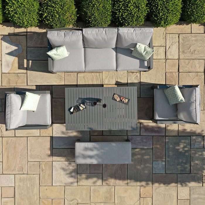 Maze - New York 3 Seat Sofa Aluminium Sofa Set with Rising Table - Dove Grey