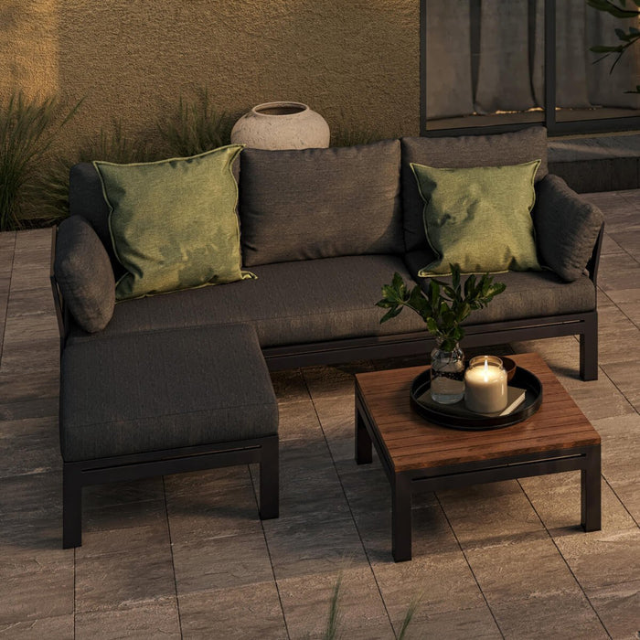 Oslo Chaise Sofa Set / Charcoal
