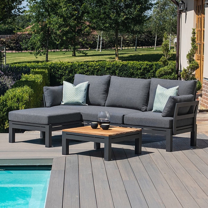 Oslo Chaise Sofa Set / Charcoal