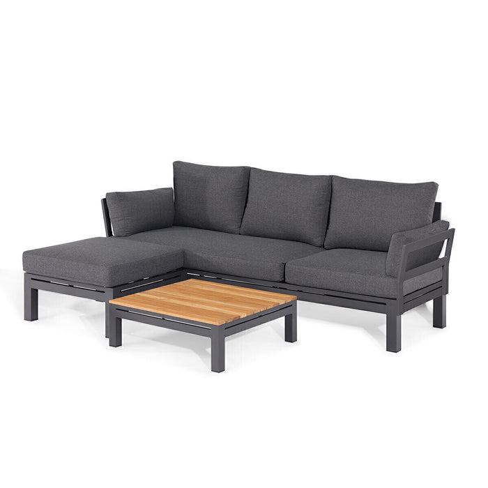 Oslo Chaise Sofa Set / Charcoal