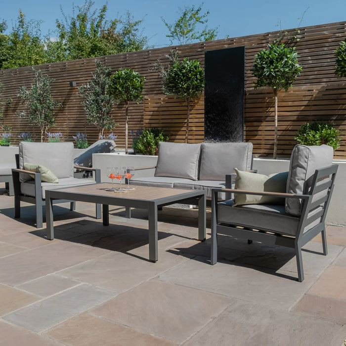 Maze - Vancouver 2 Seat Aluminium Sofa Set with Rectangular Coffee Table - Dove Grey