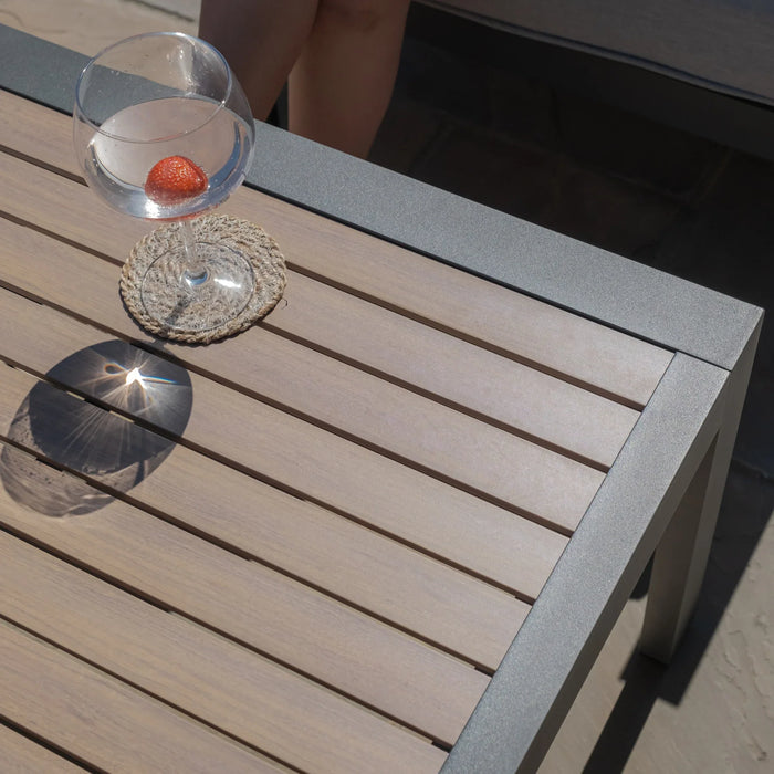 Maze - Vancouver 2 Seat Aluminium Sofa Set with Rectangular Coffee Table - Dove Grey