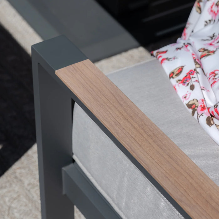 Maze - Vancouver 2 Seat Aluminium Sofa Set with Rectangular Coffee Table - Dove Grey