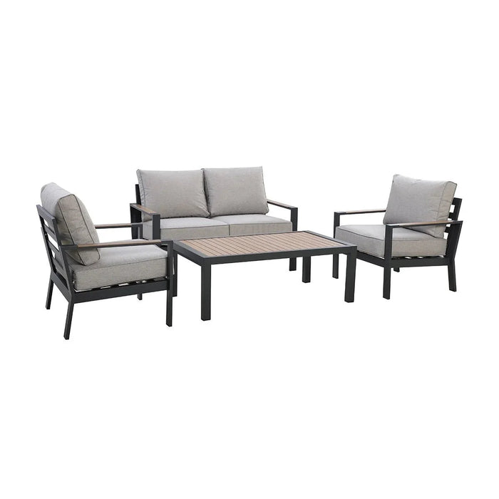 Maze - Vancouver 2 Seat Aluminium Sofa Set with Rectangular Coffee Table - Dove Grey