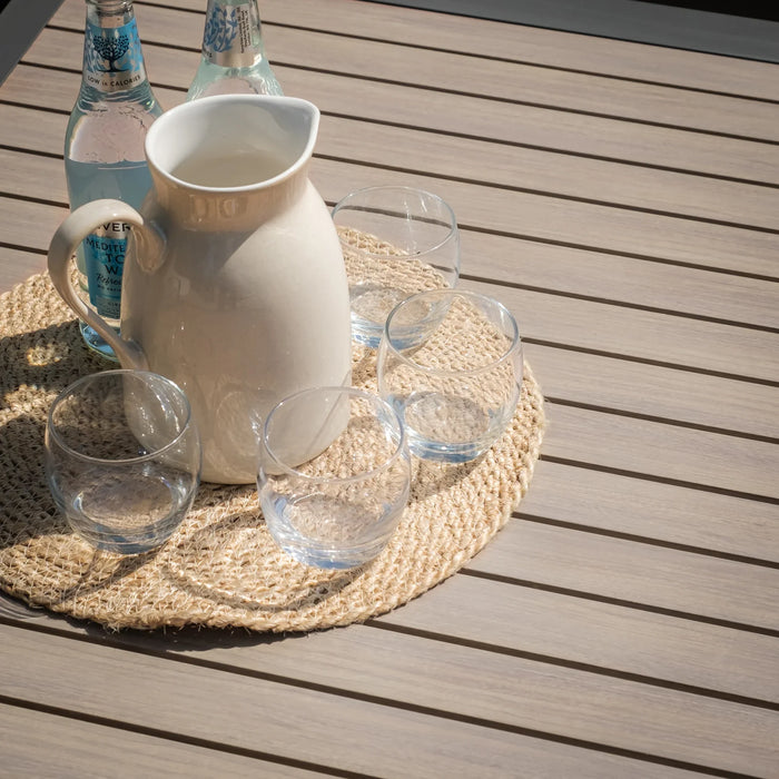 Maze - Vancouver Large Alumunium Corner Dining Set with Rectangular Coffee Table & Armchair - Dove Grey