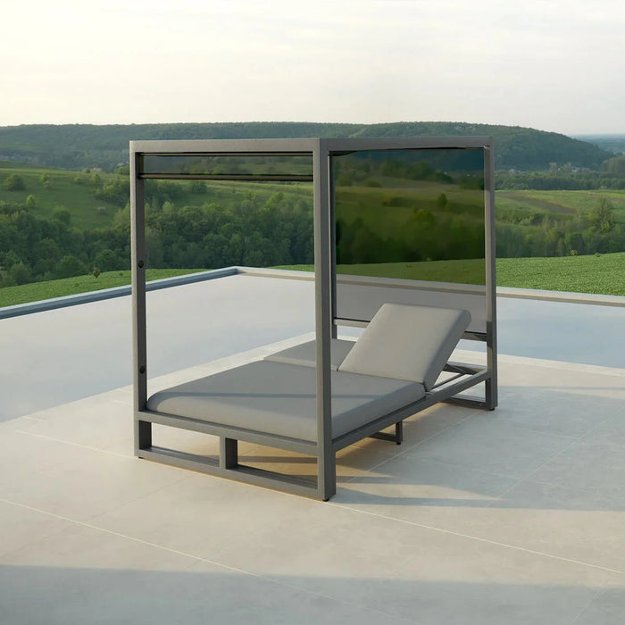 Maze - Outdoor Fabric Allure Cabana Double Sunlounger - Flanelle