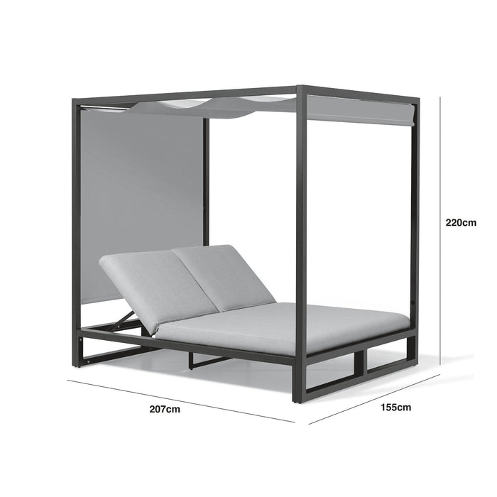 Maze - Outdoor Fabric Allure Cabana Double Sunlounger - Flanelle