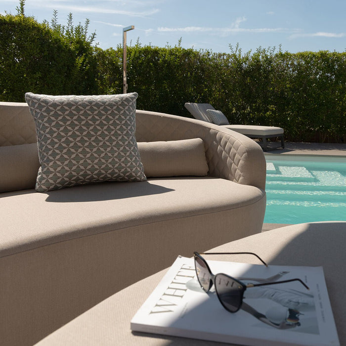 Maze - Ambition Curve 3 Seater Sofa Daybed with Footstool - Oatmeal