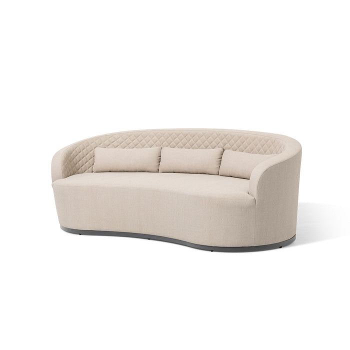 Maze - Ambition Curve 3 Seater Sofa Daybed with Footstool - Oatmeal