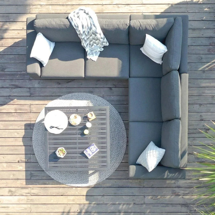 Maze - Outdoor Fabric Ethos Corner Group - Flanelle With Square Coffee Table
