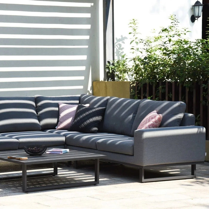 Maze - Outdoor Fabric Ethos Corner Group - Flanelle With Square Coffee Table