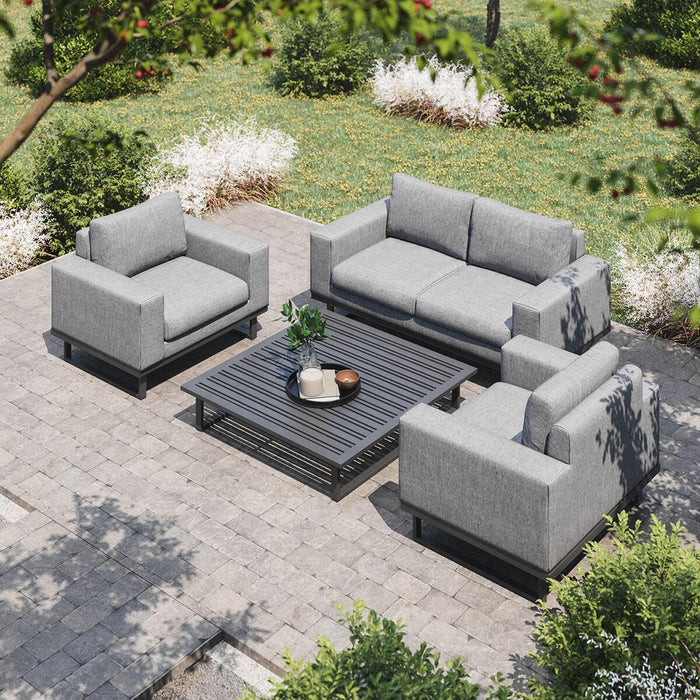 Maze - Outdoor Fabric Ethos 2 Seat Sofa Set - Flanelle with Square Coffee Table