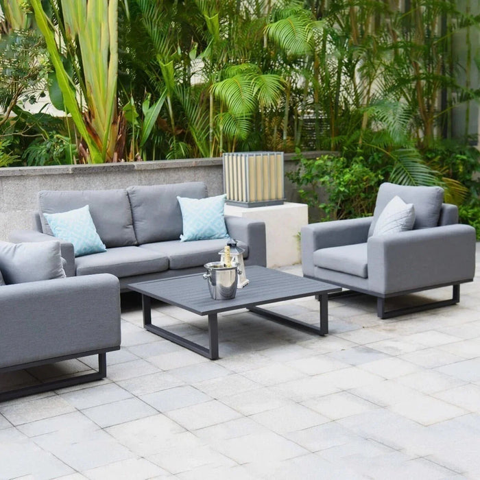 Maze - Outdoor Fabric Ethos 2 Seat Sofa Set - Flanelle with Square Coffee Table