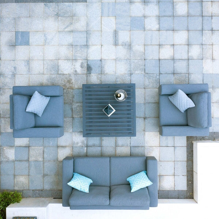 Maze - Outdoor Fabric Ethos 2 Seat Sofa Set - Flanelle with Square Coffee Table