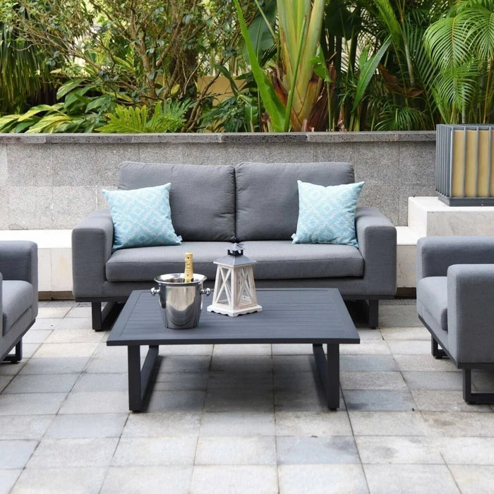 Maze - Outdoor Fabric Ethos 2 Seat Sofa Set - Flanelle with Square Coffee Table