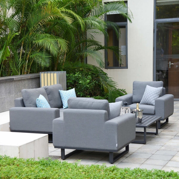 Maze - Outdoor Fabric Ethos 2 Seat Sofa Set - Flanelle with Square Coffee Table