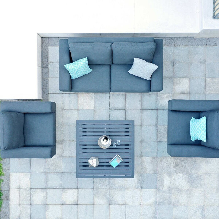 Maze - Outdoor Fabric Ethos 2 Seat Sofa Set - Charcoal with Square Coffee Table