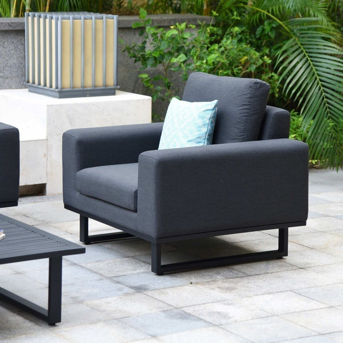 Maze - Outdoor Fabric Ethos 2 Seat Sofa Set - Charcoal with Square Coffee Table