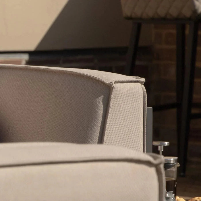 Maze - Outdoor Fabric Ibiza U Shape Sofa Set with Round Coffee Table & 3 Footstools - Oatmeal