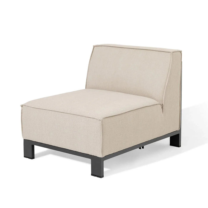 Maze - Outdoor Fabric Ibiza U Shape Sofa Set with Round Coffee Table & 3 Footstools - Oatmeal