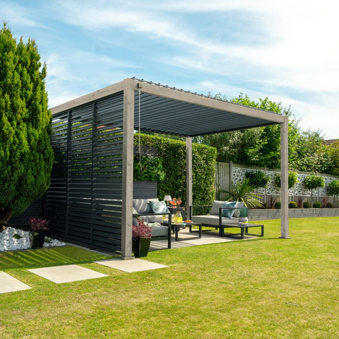 Nova Titan Aluminium Pergola - 4m x 3m Rectangular - Wood Look