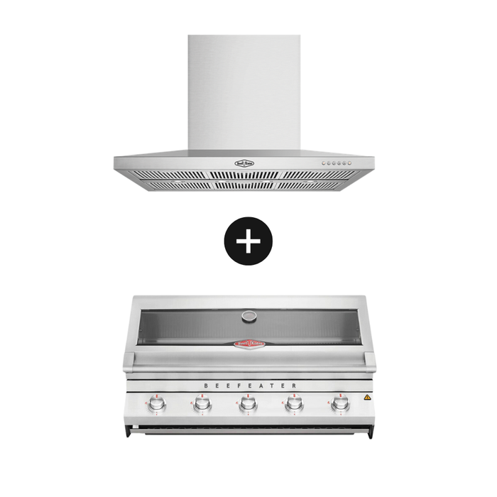 Beefeater 7000 Classic 5 Burner Built In BBQ+Outdoor Rangehood-BRC214SA+BBG7650SA