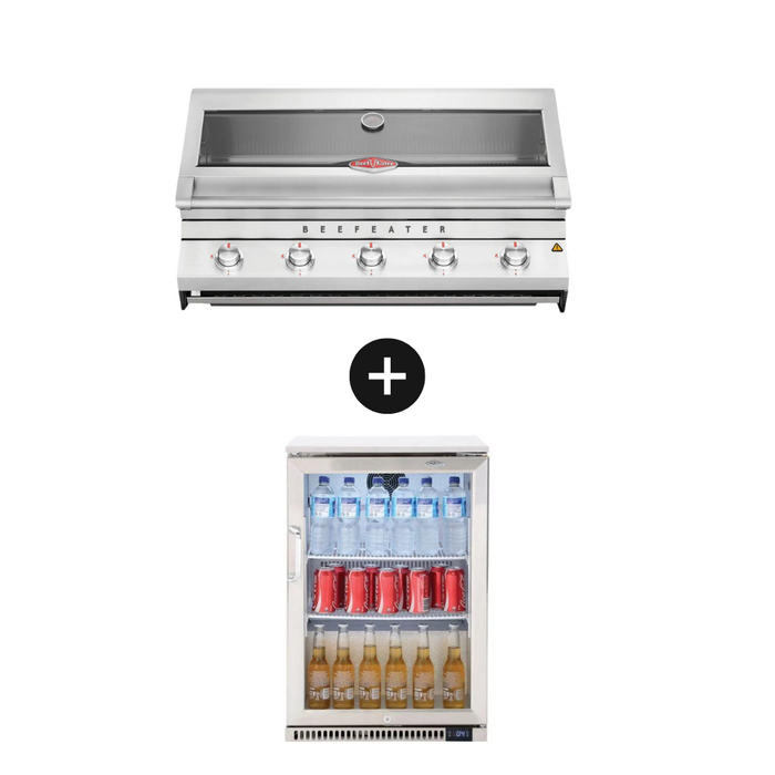 Beefeater 7000 Classic 5 Burner Built In BBQ+Single outdoor Fridge BS28130+BBG7650SA