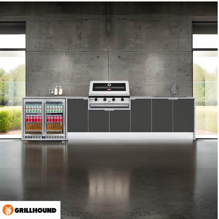 Grillhound Outdoor Kitchen With Beefeater 1200, Fridge And Sink Package - GB363