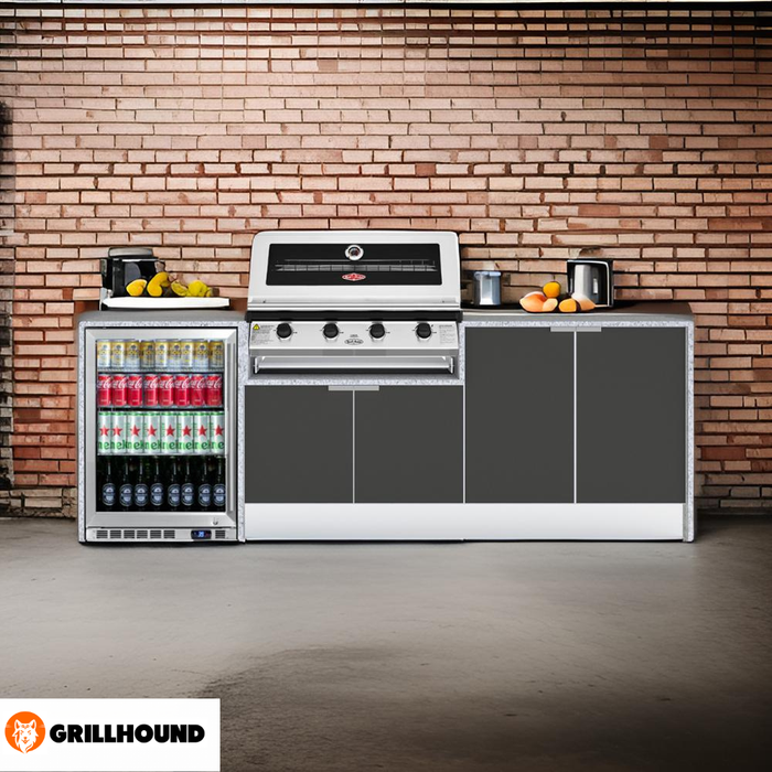 Grillhound Outdoor Kitchen Package With Beefeater 1200 And Single Fridge - GB244