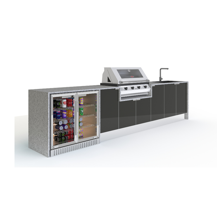 Grillhound Outdoor Kitchen With Beefeater 1200, Fridge And Sink Package - GB363