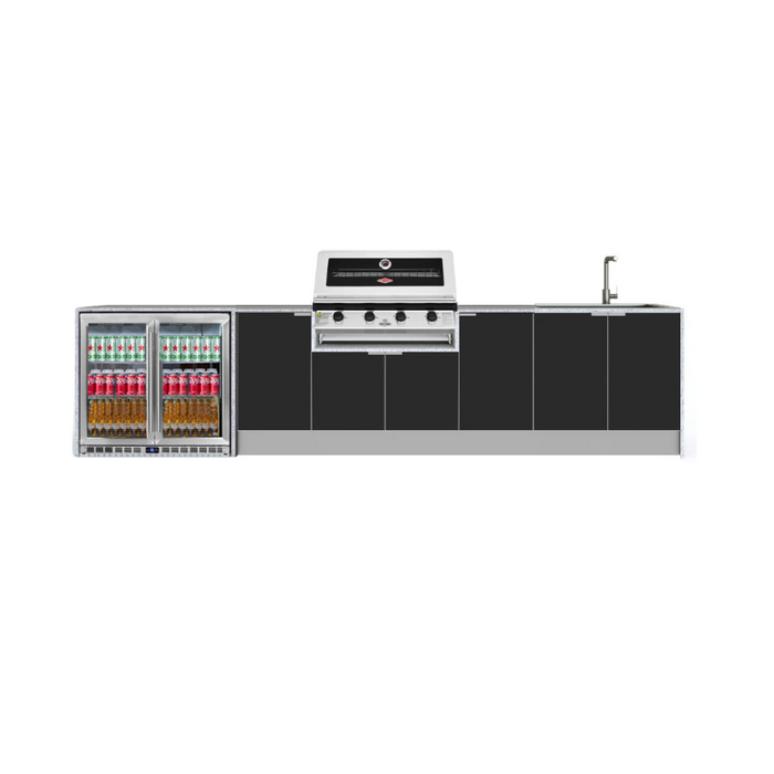 Grillhound Outdoor Kitchen With Beefeater 1200, Fridge And Sink Package - GB363