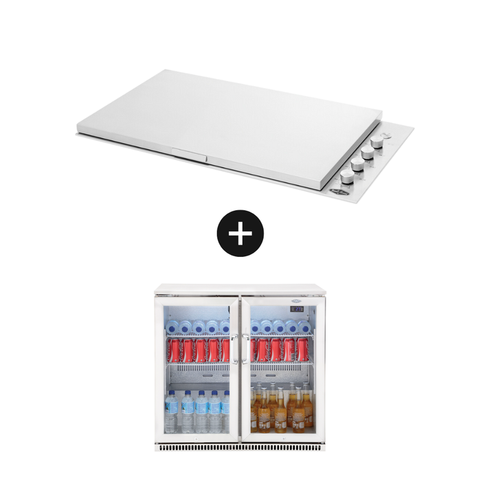Beefeater Signature ProLine 6 Burner Built In BBQ+Outdoor Fridge-BSL158SA+BS28200