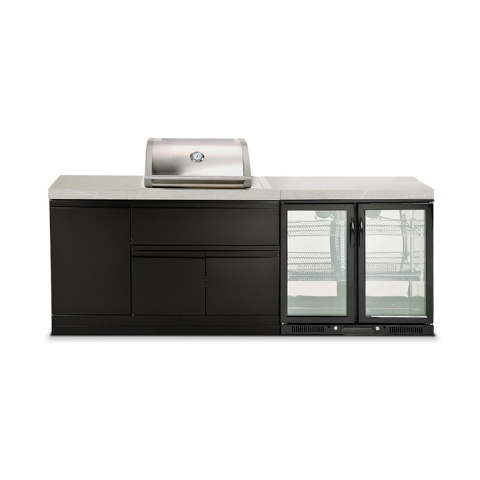 Crossray Mini kitchen with 2 Burner Gas BBQ With Fridge