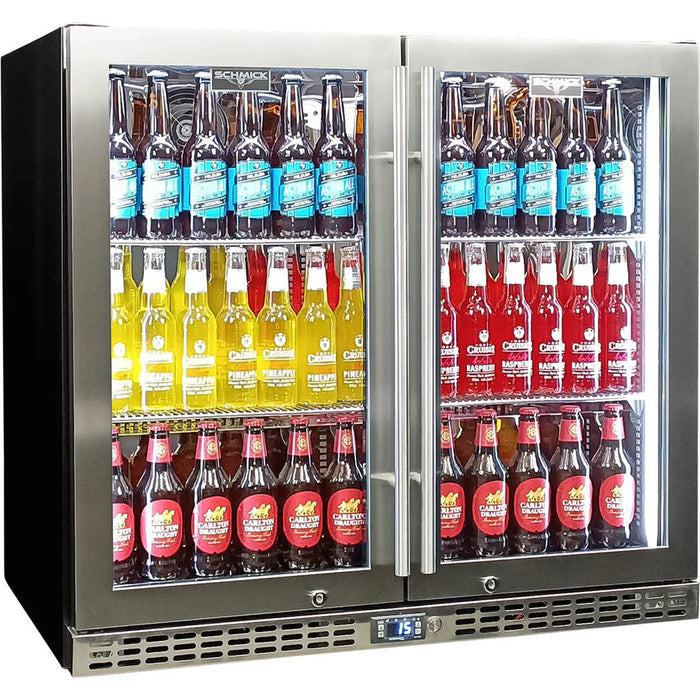 Schmick Twin Door Stainless Triple Glazed Glass Door Bar Fridge - Model SK246-SS