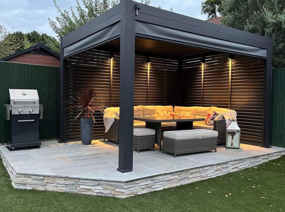 Blakesleys Aluminium Pergola 4x3m Free Standing - Grey - Assembly Available